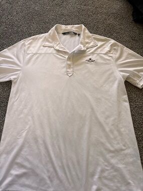 Travis Mathew Men's White Polo with Cabo Real Logo